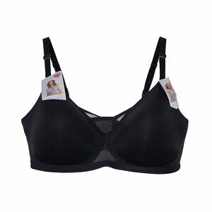 Hanes Oh So Light Wireless Bra 2XL Black ComfortFlex Fit Mesh Support